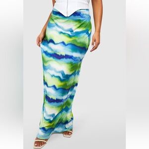 Plus Size Marble Maxi Skirt